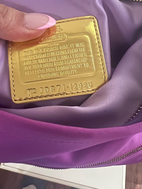 Coach Amanda Satin Shoulder Bag with Gold Hardware